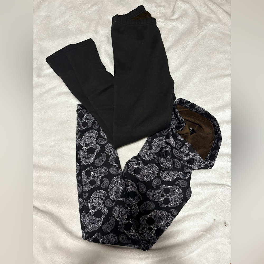 Women's Black Skull Print Leggings